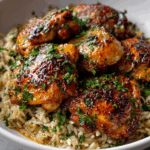 One Pan Garlic Butter Chicken and Rice