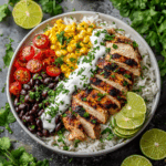 Easy Cilantro Lime Rice Bowl with Chicken