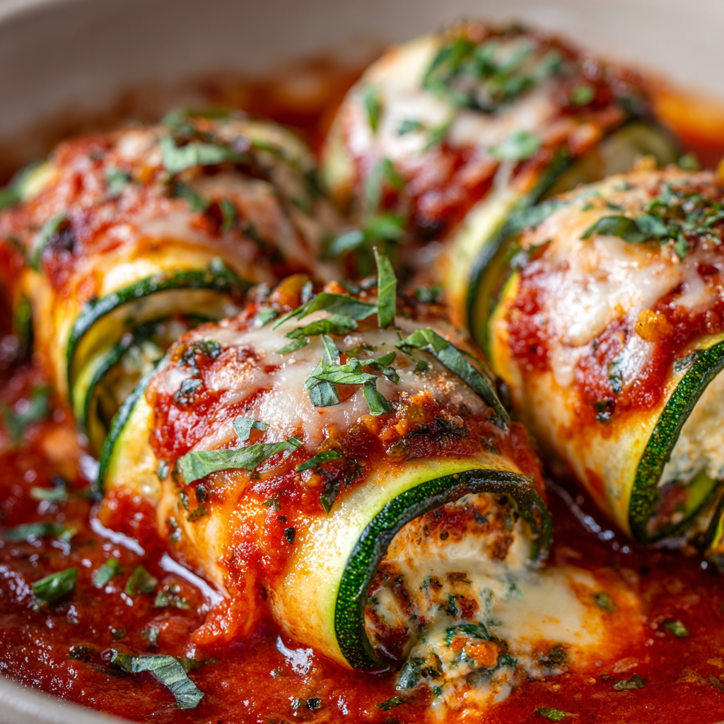 Easy Zucchini Lasagna Roll Ups (Low-Carb)