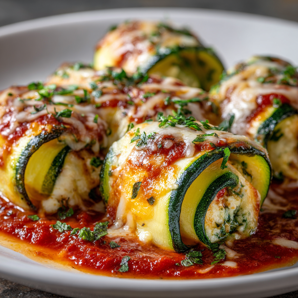 Easy Zucchini Lasagna Roll Ups (Low-Carb)