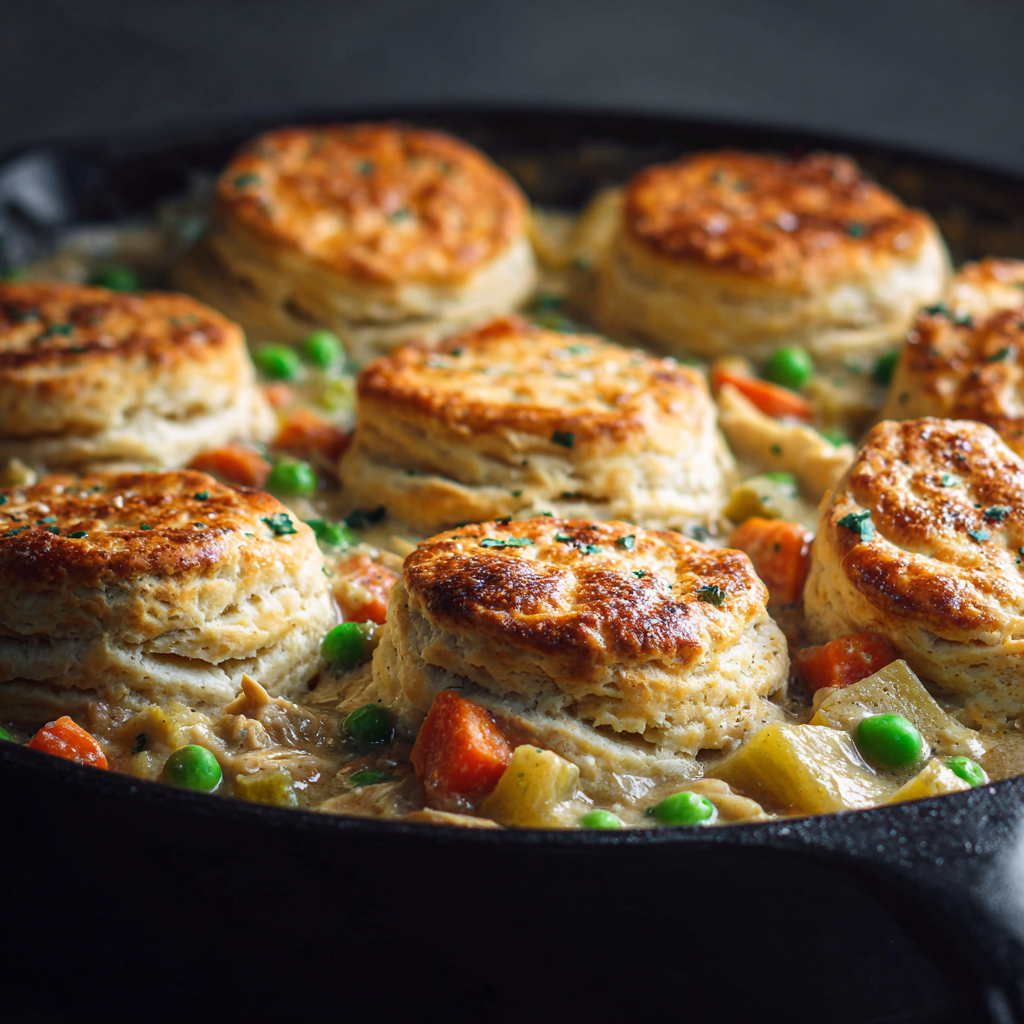 Cozy Chicken Pot Pie with Biscuits