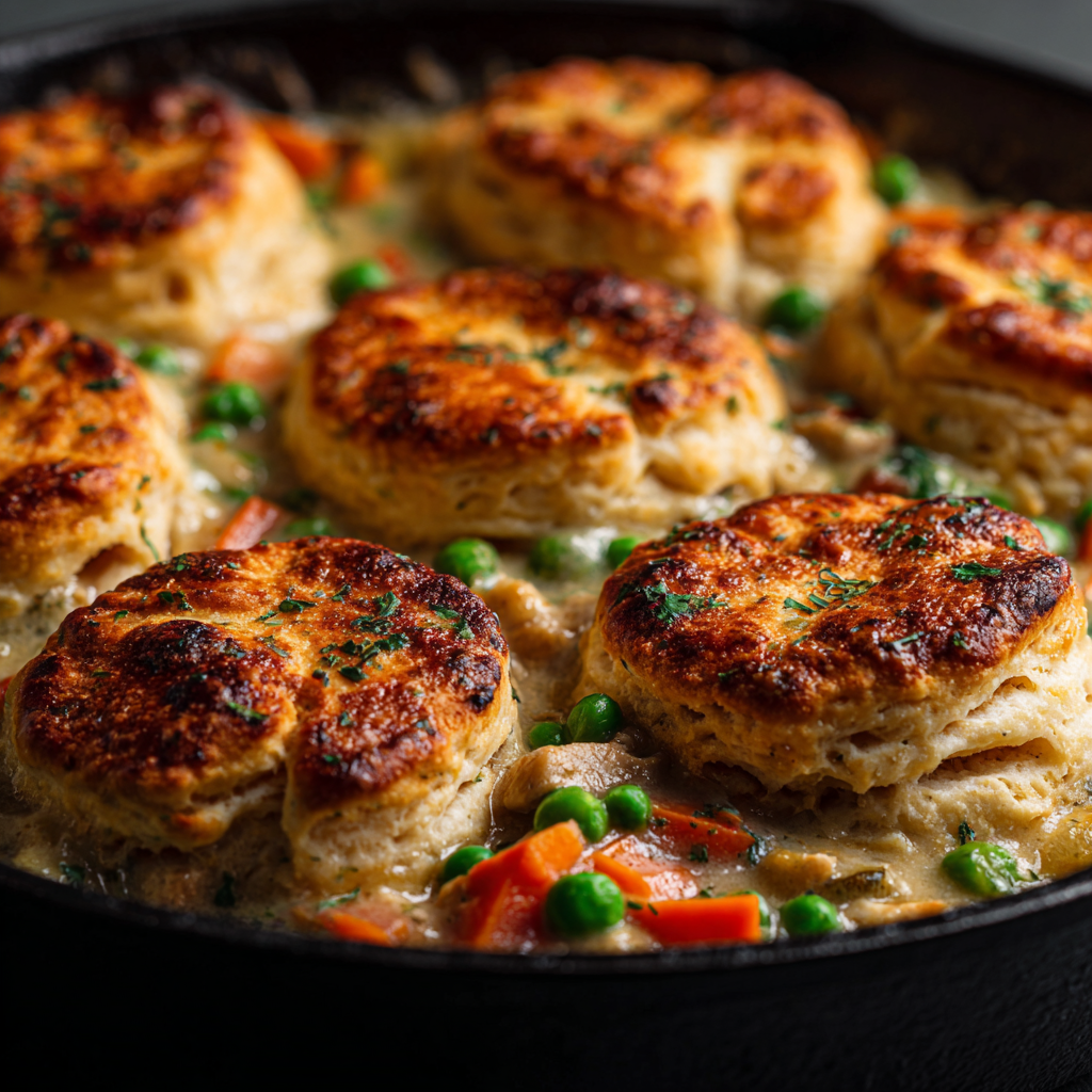 Cozy Chicken Pot Pie with Biscuits