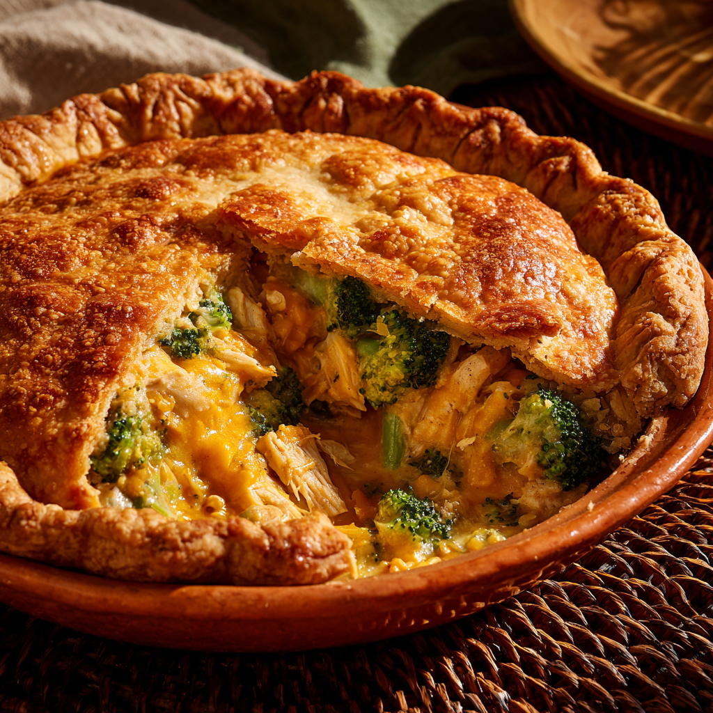 Broccoli Cheddar Chicken Pot Pie