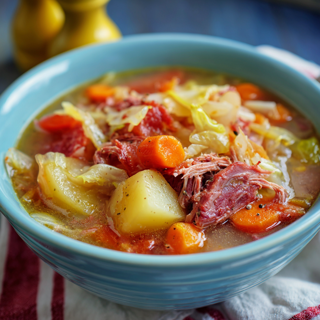Leftover Corned Beef and Cabbage Soup