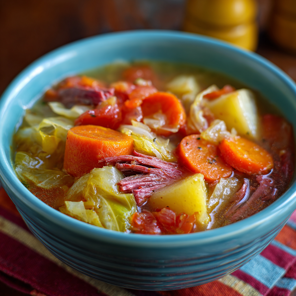 Leftover Corned Beef and Cabbage Soup
