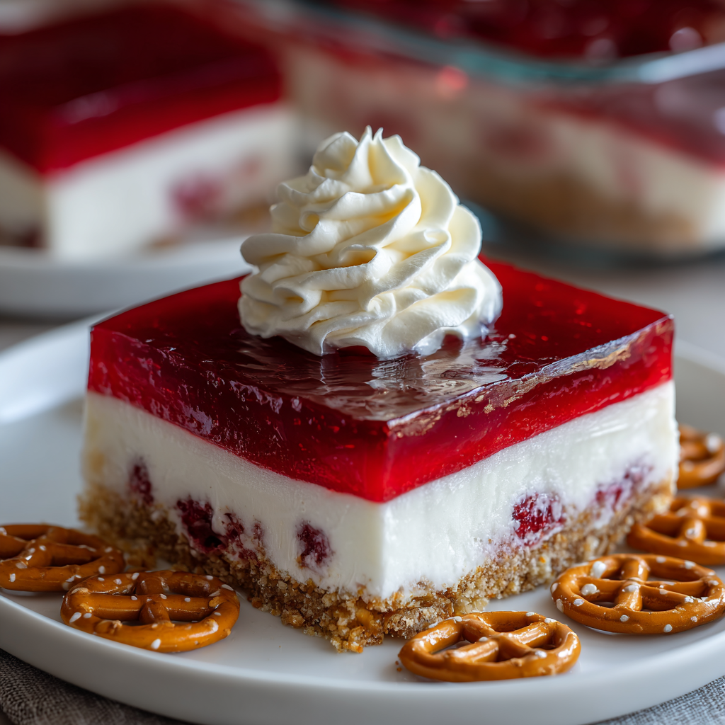 Raspberry Pretzel Salad