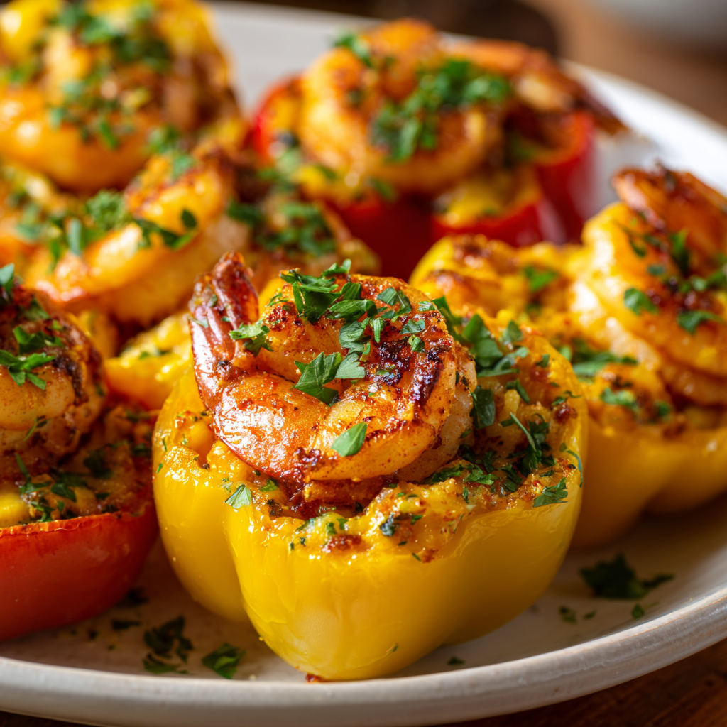 Crab and Shrimp Stuffed Bell Peppers