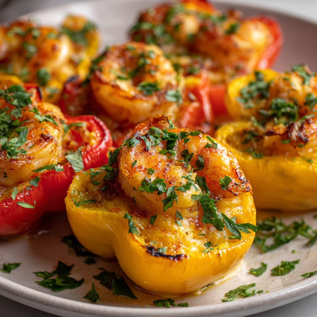 Crab and Shrimp Stuffed Bell Peppers