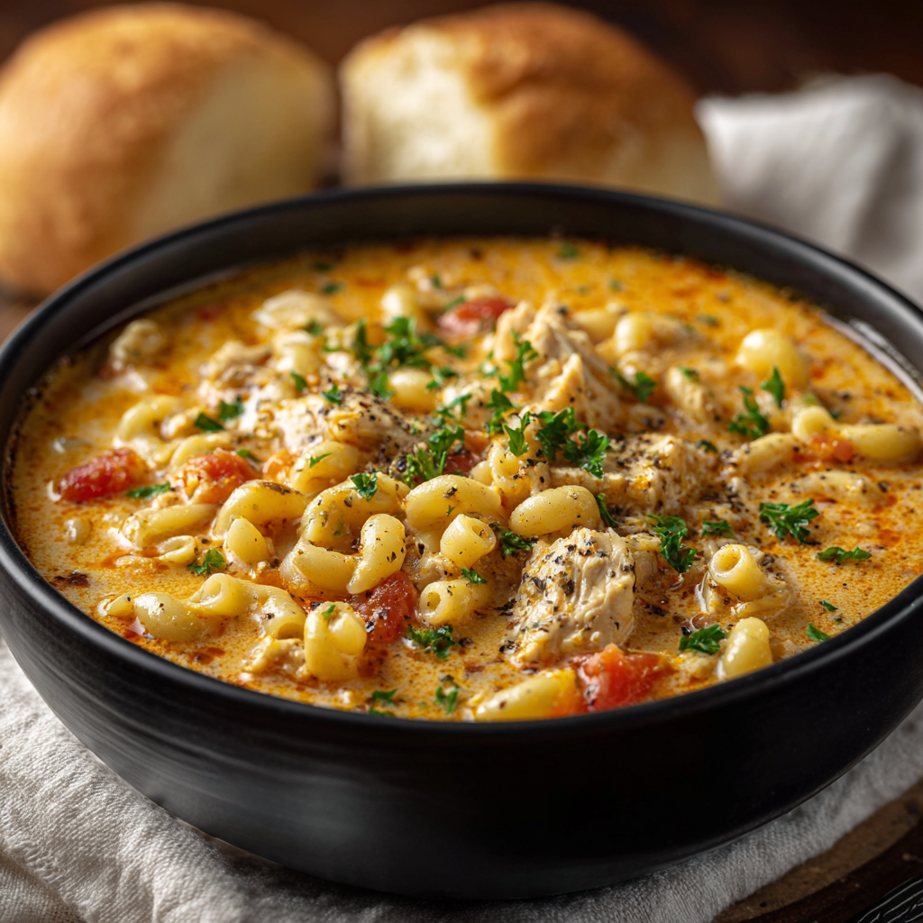 Creamy Cajun Chicken Pasta Soup
