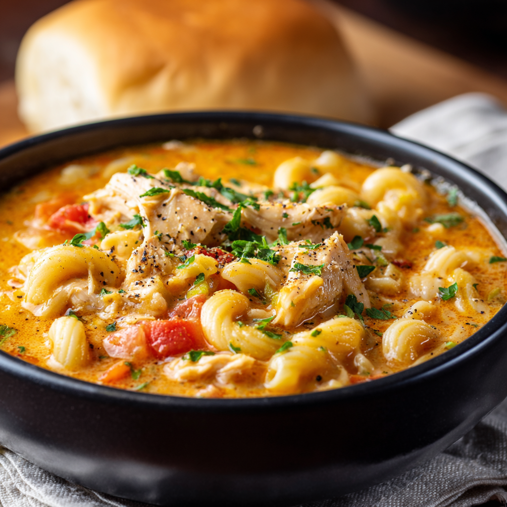 Creamy Cajun Chicken Pasta Soup