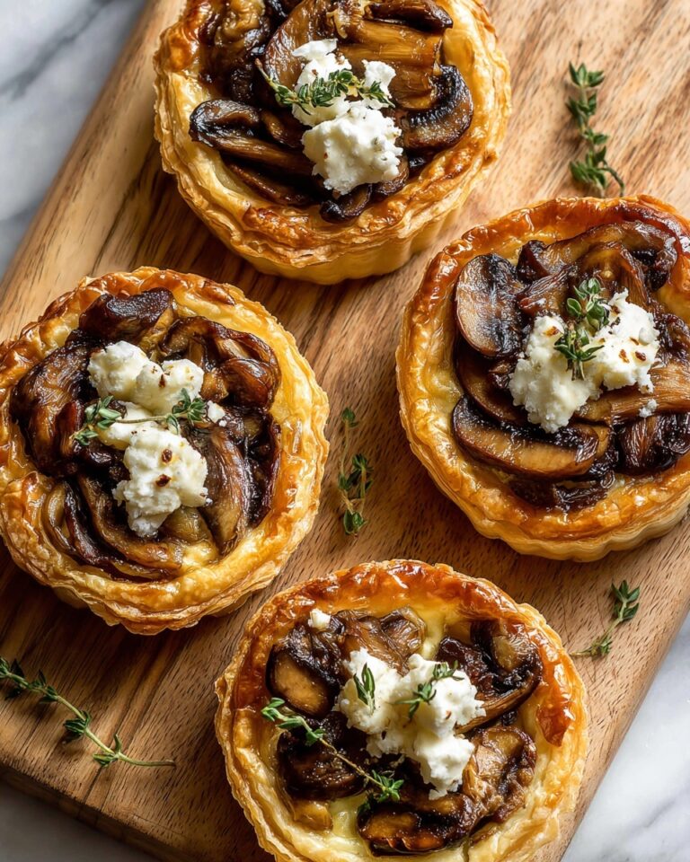 Mushroom Shallot and Herbed Goat Cheese Tarts Recipe