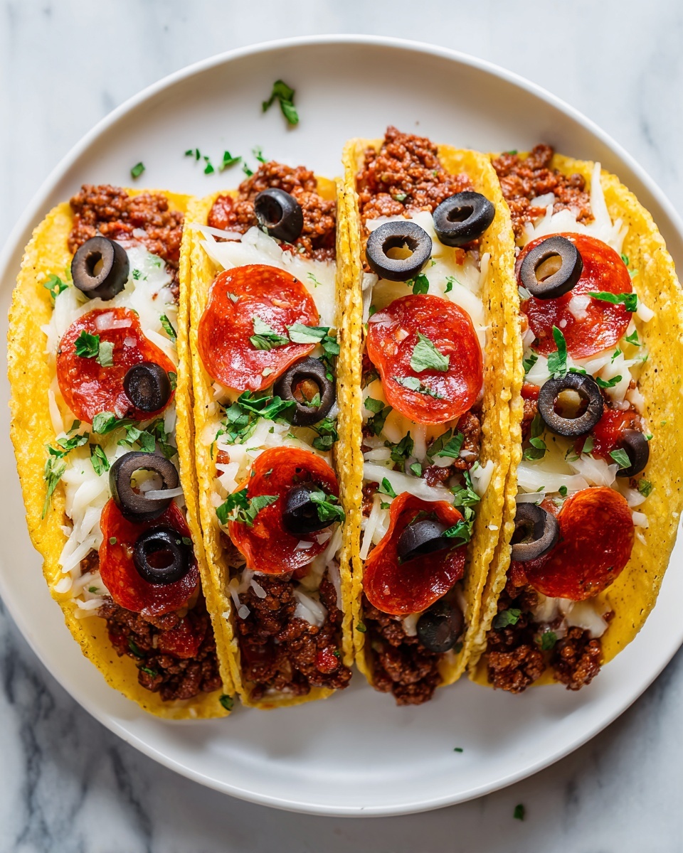 Meat Lovers Pizza Tacos Recipe - Recipe Image
