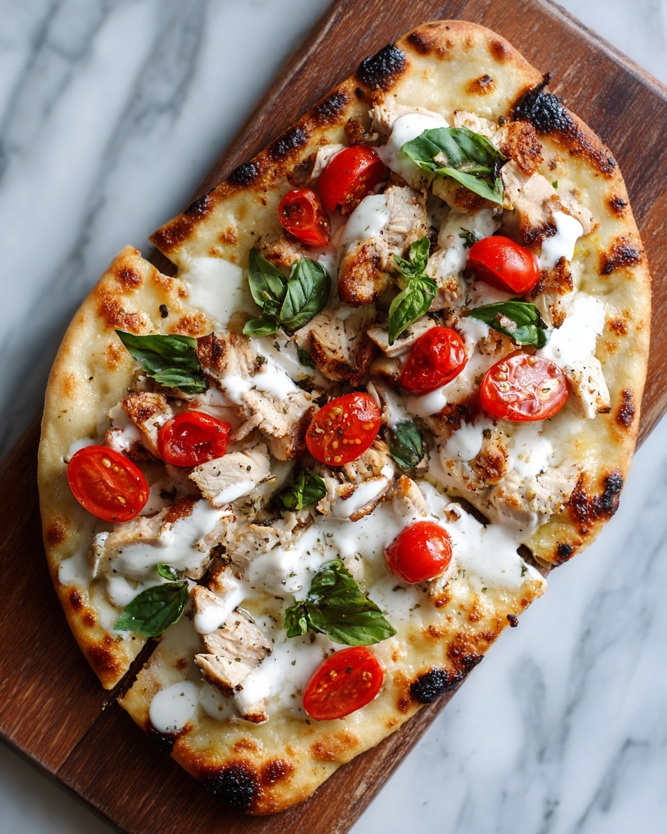 Mediterranean Tzatziki Chicken Naan Pizza Recipe - Recipe Image