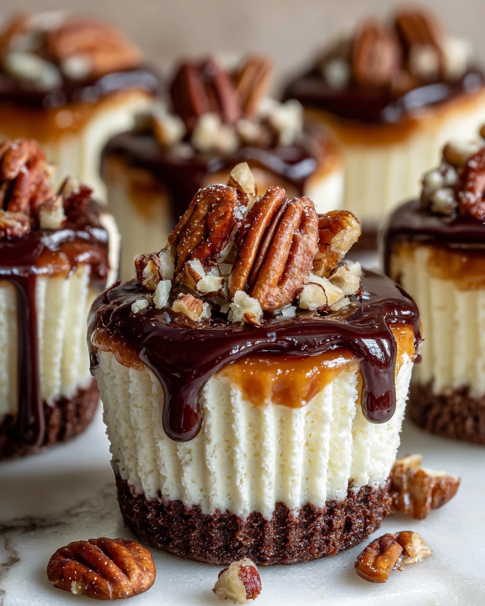 Mini Turtle Cheesecakes Recipe - Recipe Image