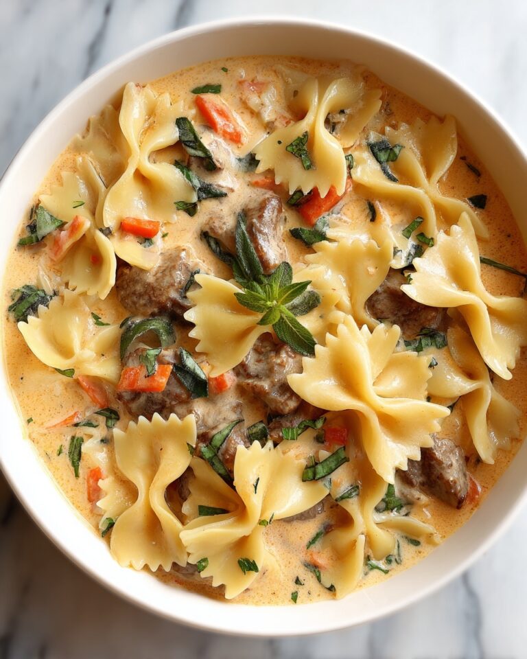 Creamy Beef and Bowtie Pasta Recipe