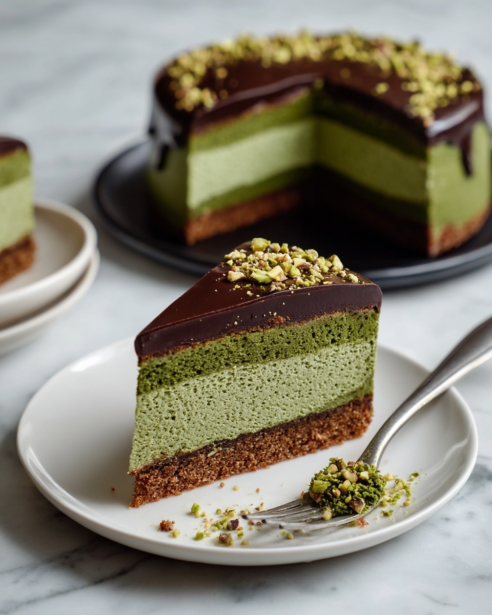 Flourless Pistachio Cake with Chocolate Ganache Recipe - Recipe Image