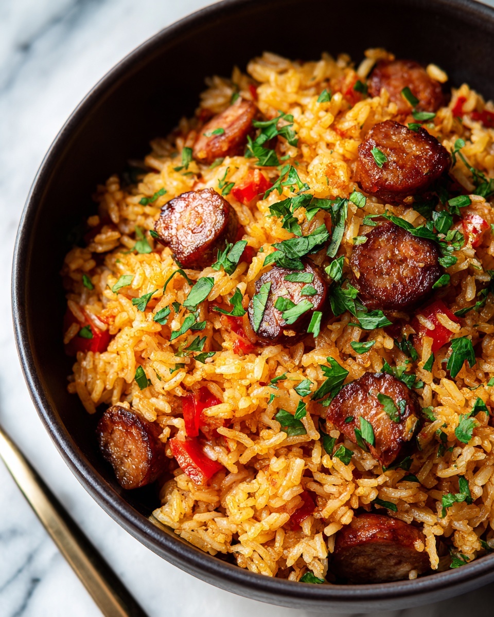 Smoked Sausage and Rice Skillet Recipe - Recipe Image