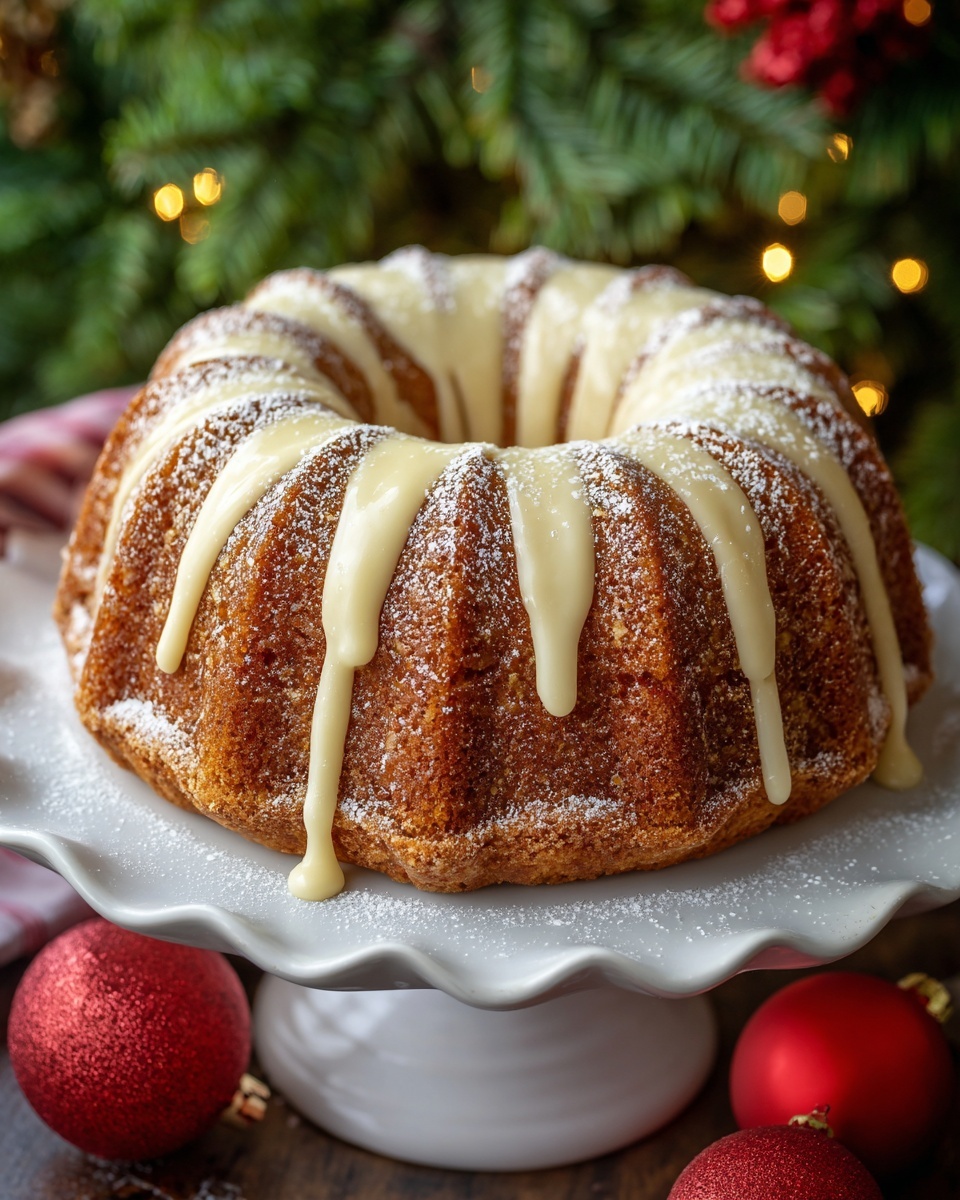 Eggnog Bundt Cake with Eggnog Frosting Recipe - Recipe Image
