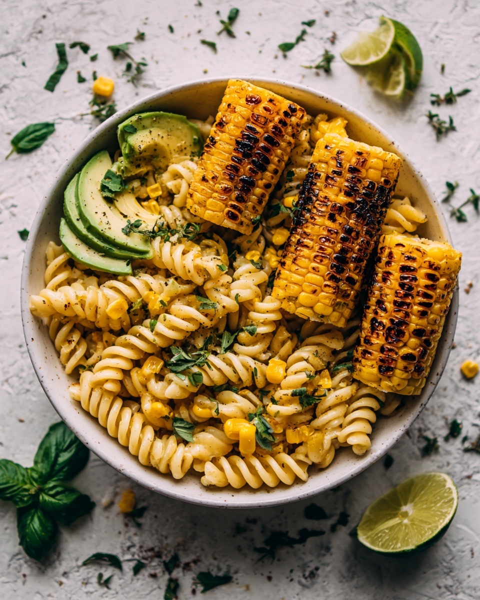 Creamy Street Corn Pasta Salad Recipe - Recipe Image