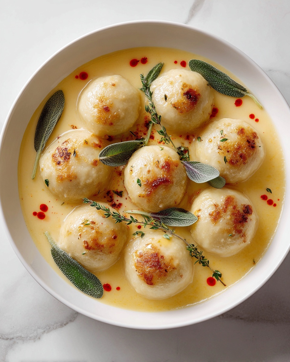 Italian Ricotta Gnudi in Cheese Sauce Recipe - Recipe Image