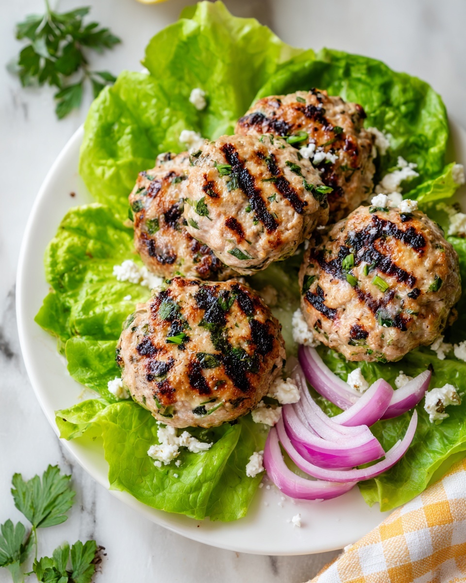 Greek Chicken Burgers with Feta and Tzatziki Recipe - Recipe Image