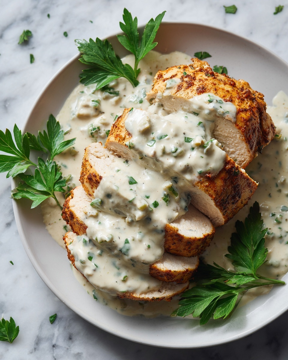 Juicy Baked Caesar Chicken with Parmesan Sauce Recipe - Recipe Image