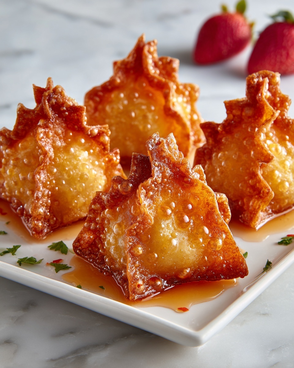Deep-Fried Strawberry Cheesecake Wonton Bites Recipe - Recipe Image
