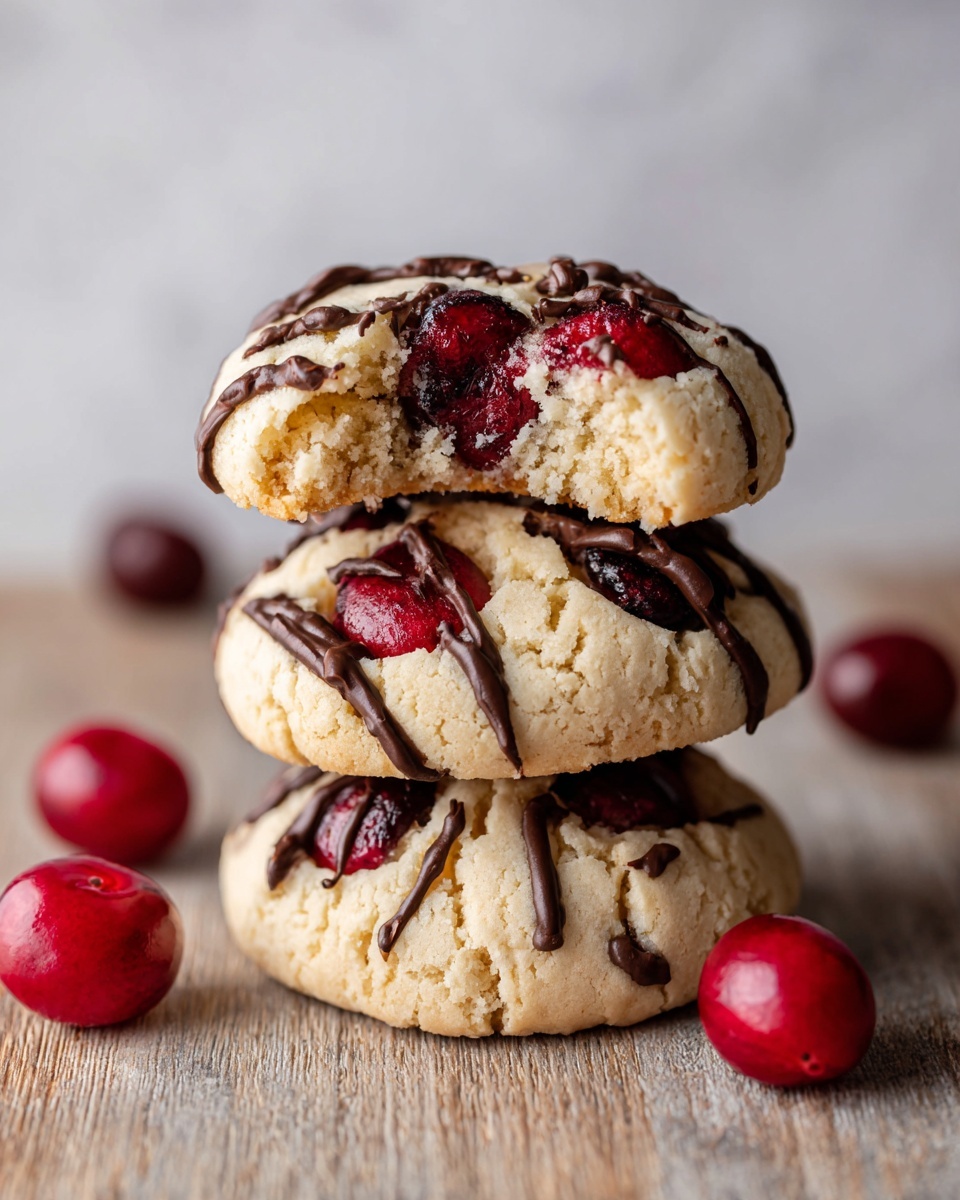 White Chocolate Cherry Shortbread Cookies Recipe - Recipe Image