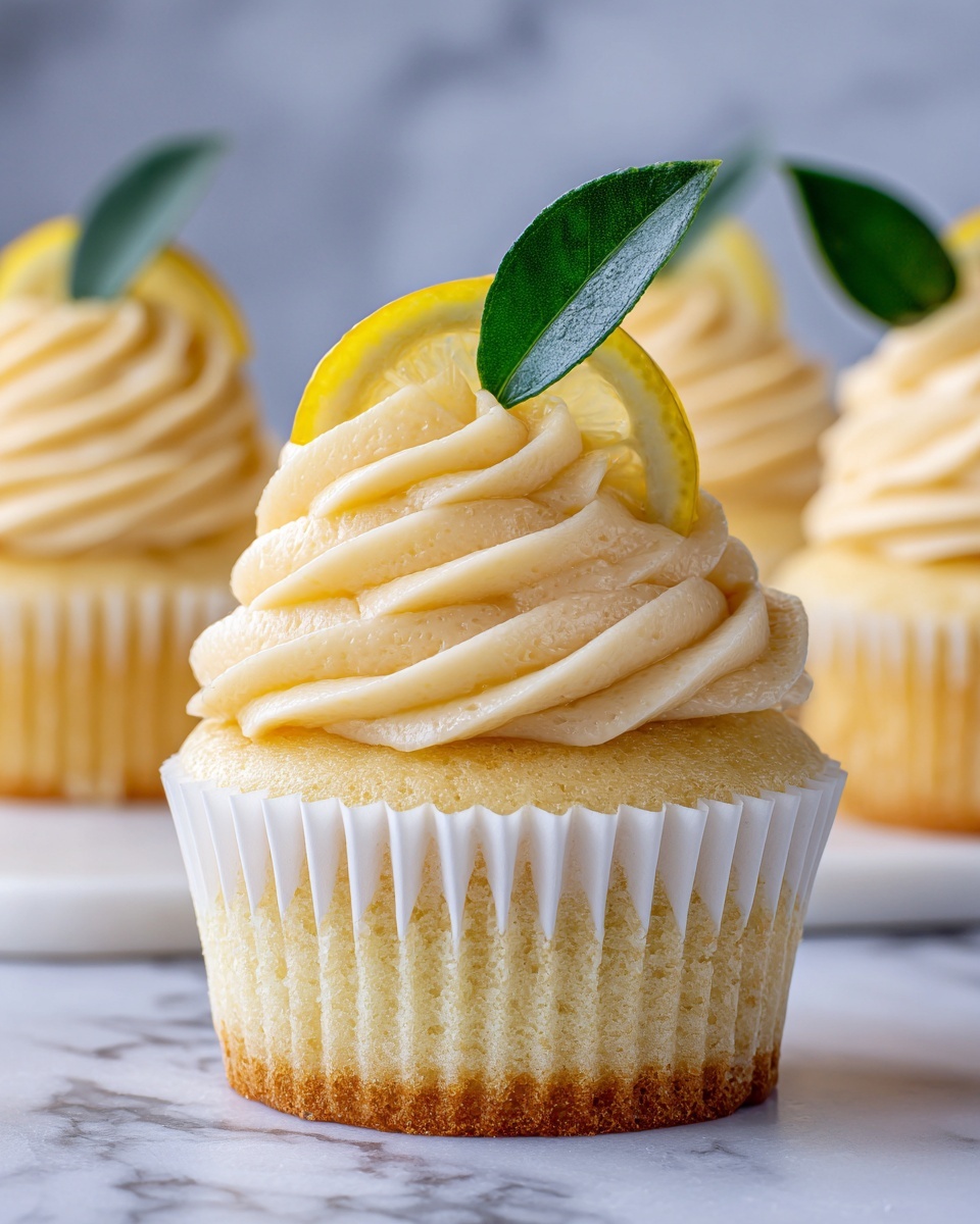 Cheesecake Stuffed Lemon Cupcakes with Lemon Frosting Recipe - Recipe Image