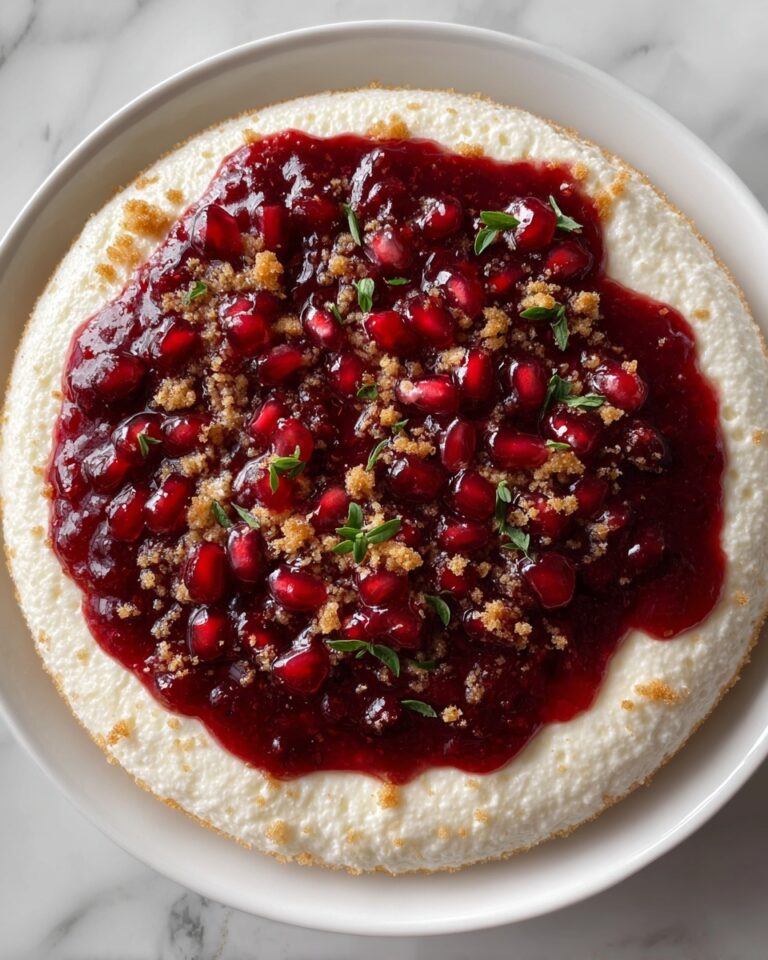 Greek Yogurt Cheesecake with Pomegranate Syrup Recipe