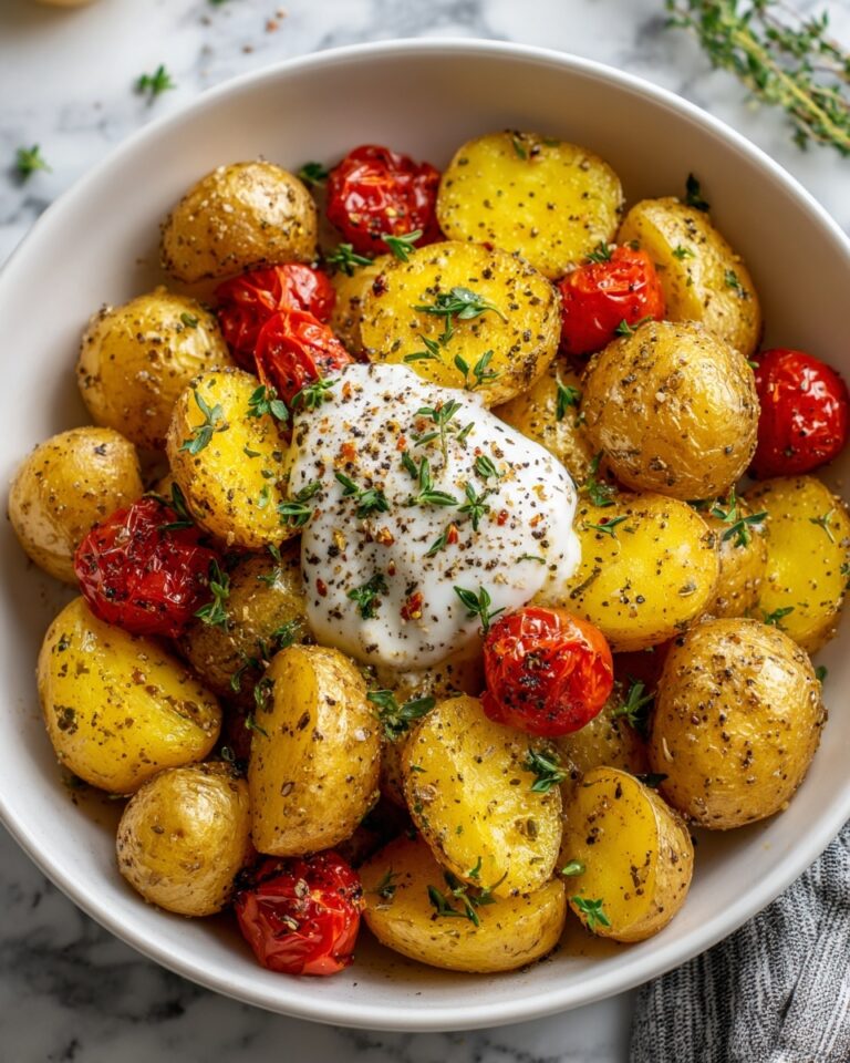 Lemon Honey Brown Butter Roasted Potatoes with Ricotta and Cherry Tomatoes Recipe