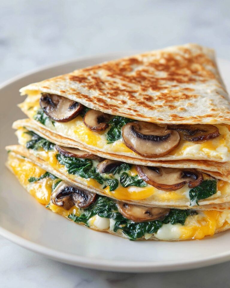 Baked Spinach Mushroom Quesadillas Recipe