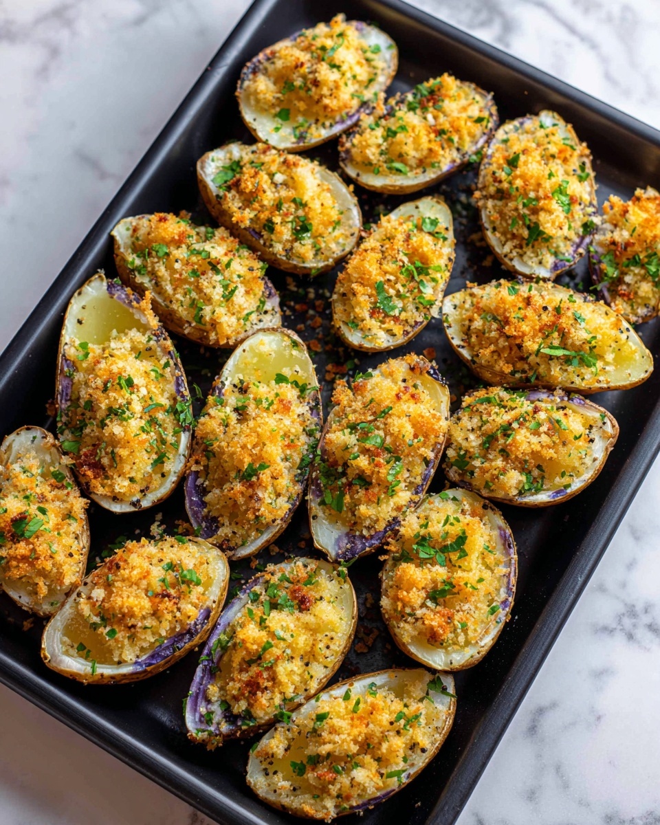 Crispy Garlic Parmesan Crusted Potatoes Recipe - Recipe Image