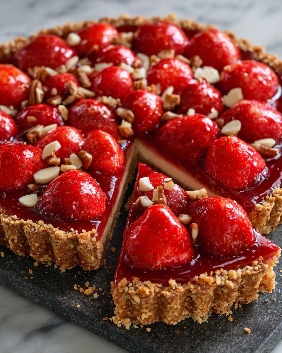 Fresh Strawberry Pie with a Pretzel-Pecan Crust Recipe - Recipe Image