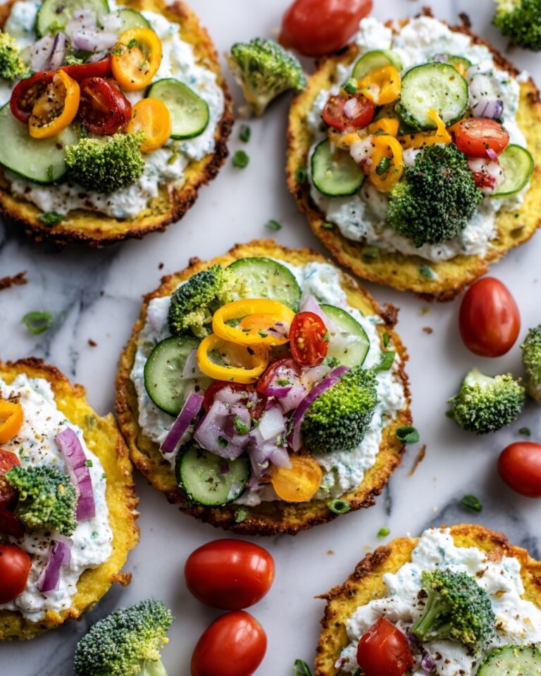 Mini Veggie Pizzas on Cauliflower Crust Recipe