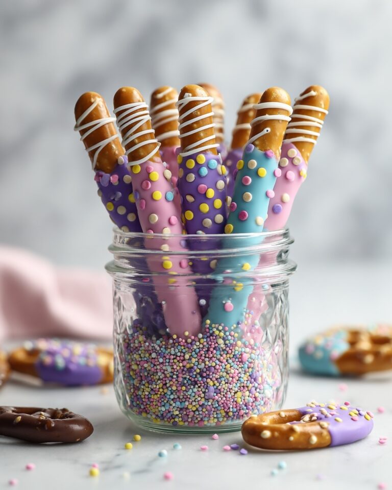 Easter Pretzel Rods with White Chocolate, Pastel M&Ms, and Candy Melts Recipe