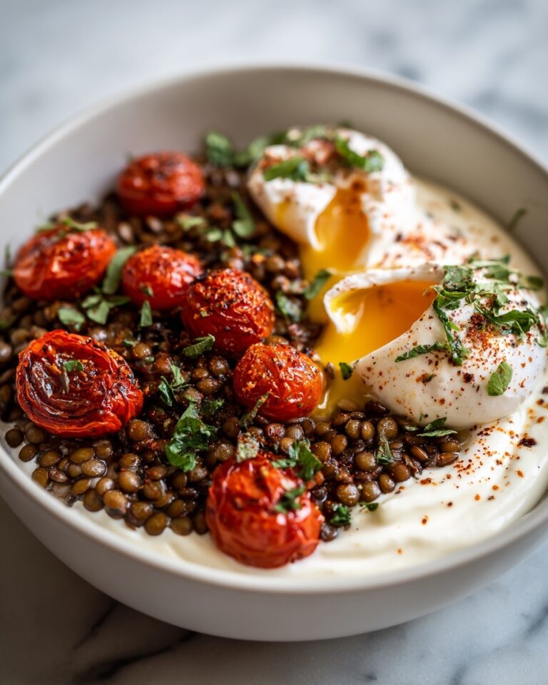 Mediterranean Braised Lentils with Poached Egg Recipe