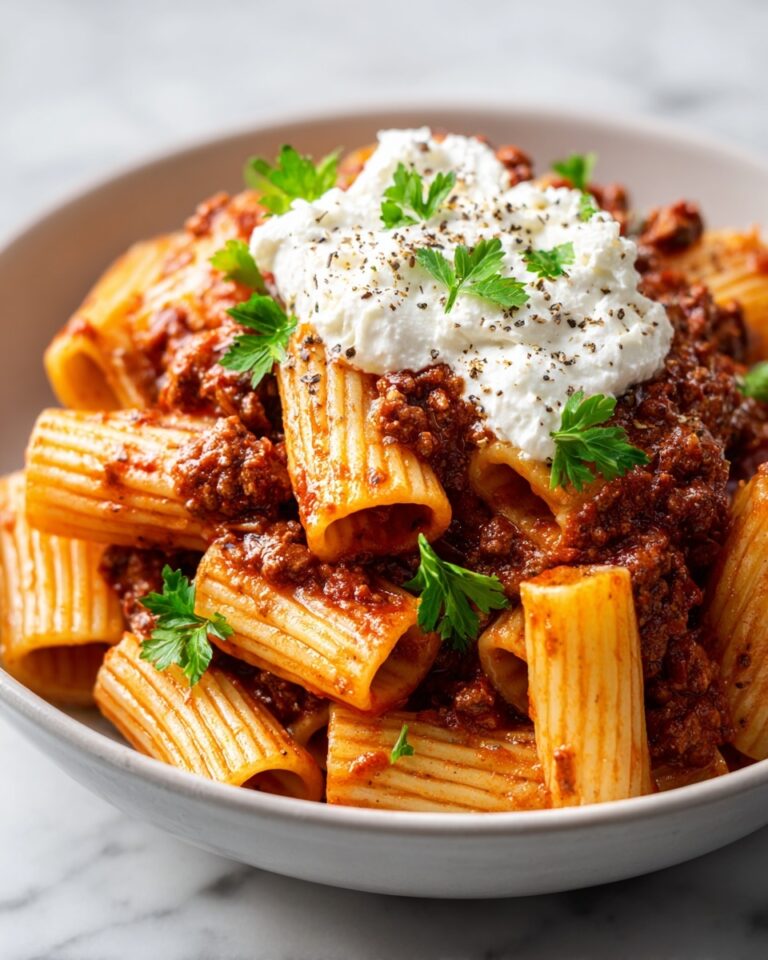 Grandma’s Meat Sauce Pasta with Burrata Recipe