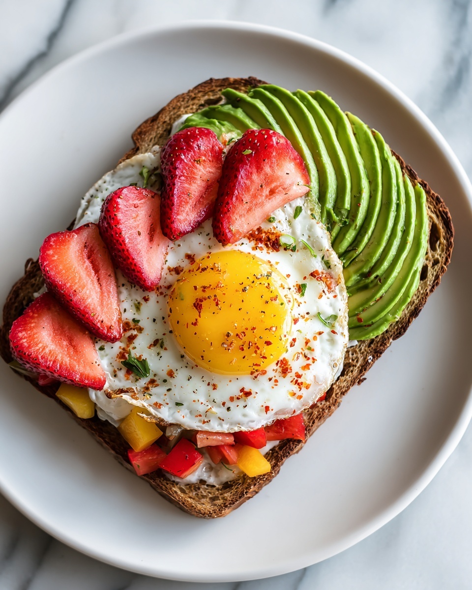 Avocado Toast with Fried Eggs and Fresh Fruit Recipe - Recipe Image