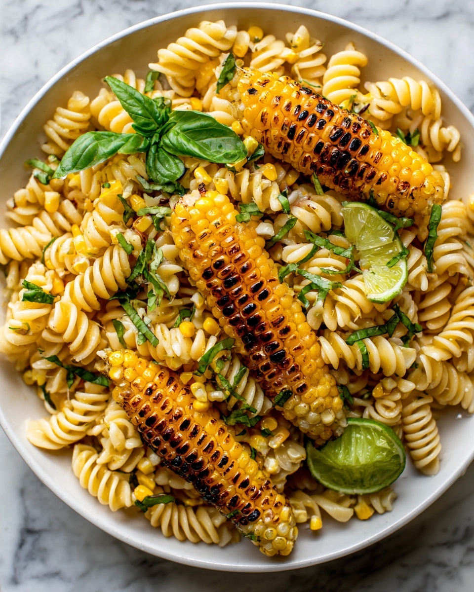 Creamy Street Corn Pasta Salad Recipe - Recipe Image