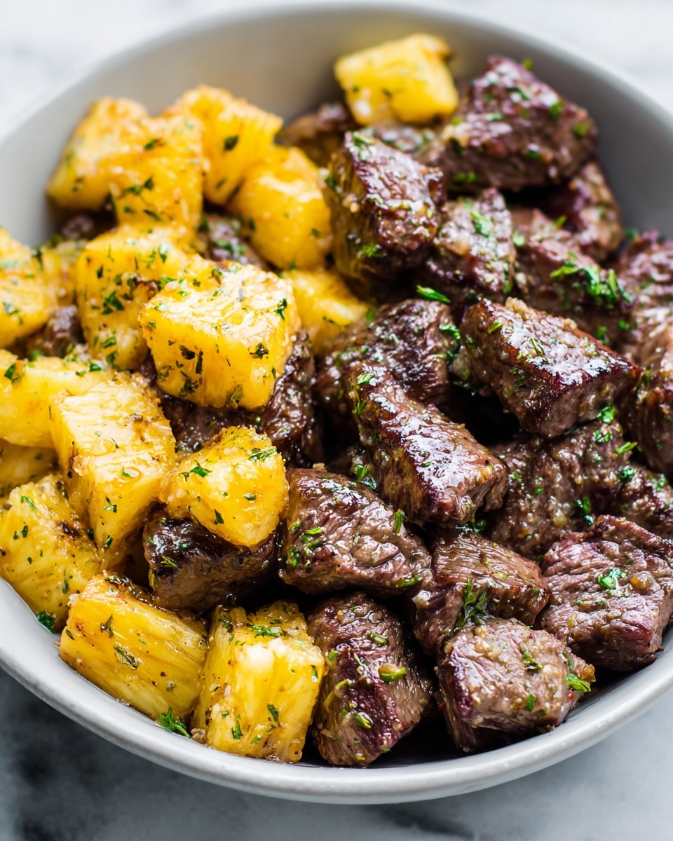 Air Fryer Garlic Butter Steak Bites and Potatoes Recipe - Recipe Image