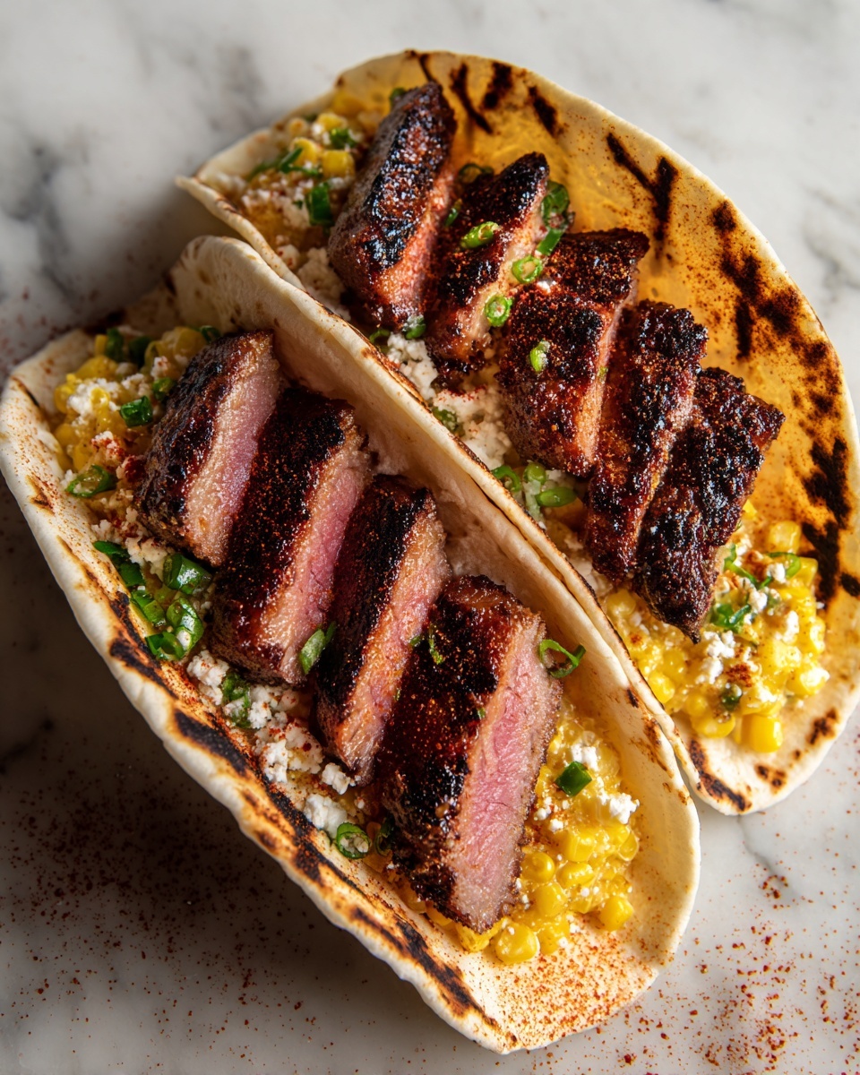 Grilled Steak Elote Tacos Recipe - Recipe Image