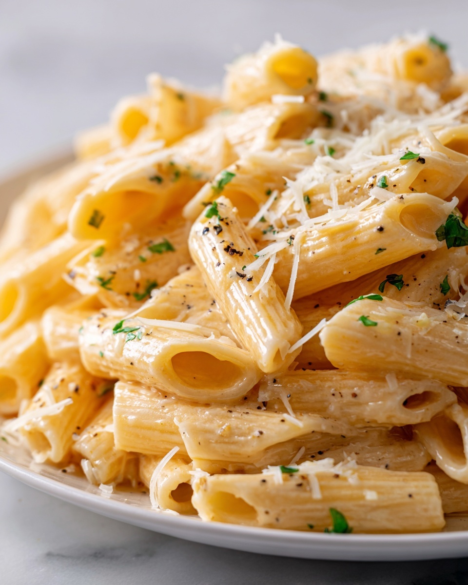 Creamy Garlic Penne Pasta Recipe - Recipe Image