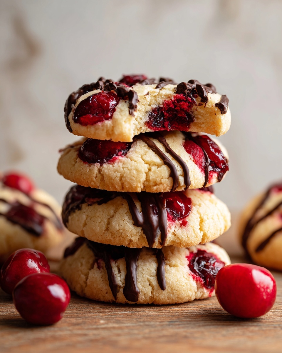 White Chocolate Cherry Shortbread Cookies Recipe - Recipe Image