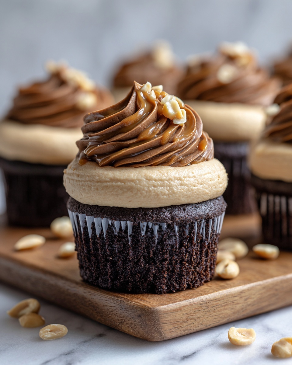 Chocolate Peanut Butter Cupcakes Recipe - Recipe Image