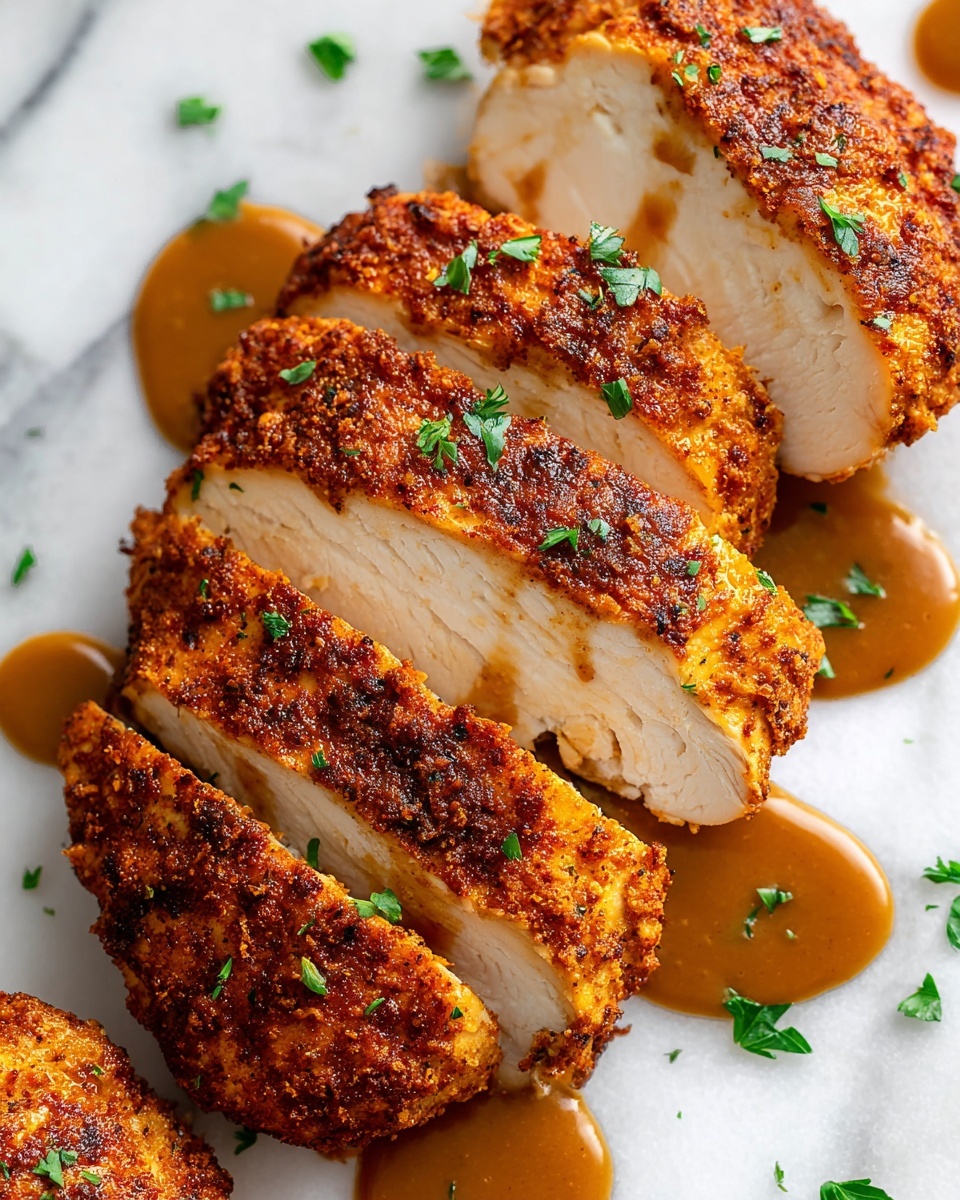 Crispy Parmesan Chicken with Rich Garlic Sauce Recipe - Recipe Image