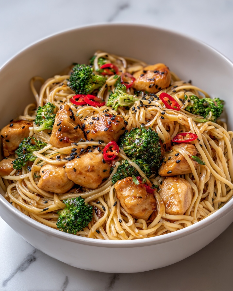 Chicken Stir-Fry with Rice Noodles Recipe - Recipe Image