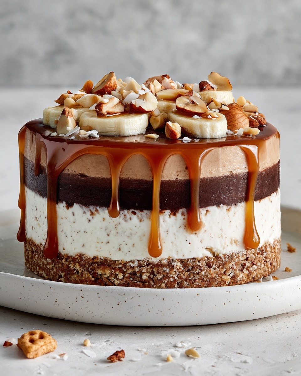 Banana Caramel Nut Cheesecake Recipe - Recipe Image