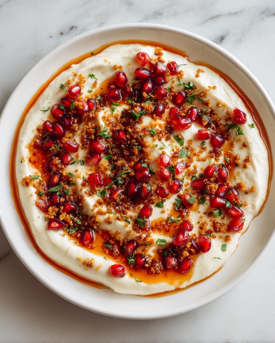 Greek Yogurt Cheesecake with Pomegranate Syrup Recipe - Recipe Image