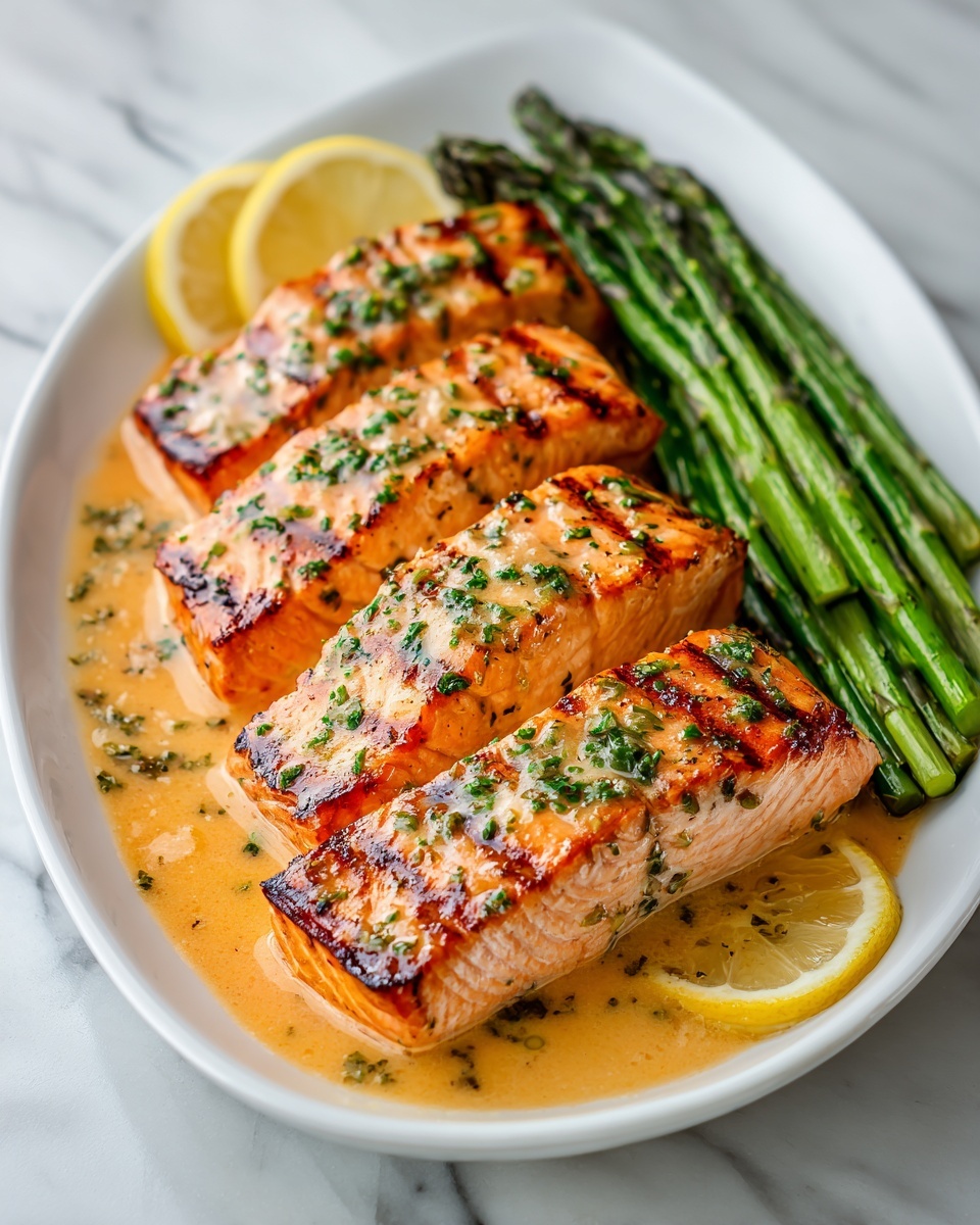 Salmon with Garlic Lemon Butter Sauce Recipe - Recipe Image